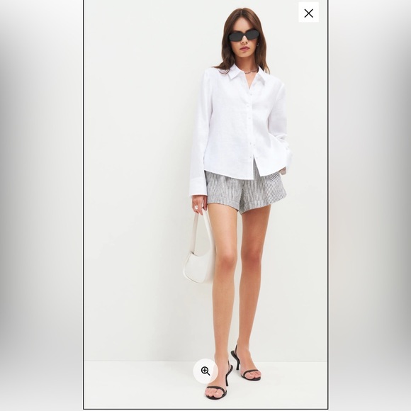 Reformation Sky Relaxed Linen Top Ivory - Size S; New with Tags - Picture 10 of 10